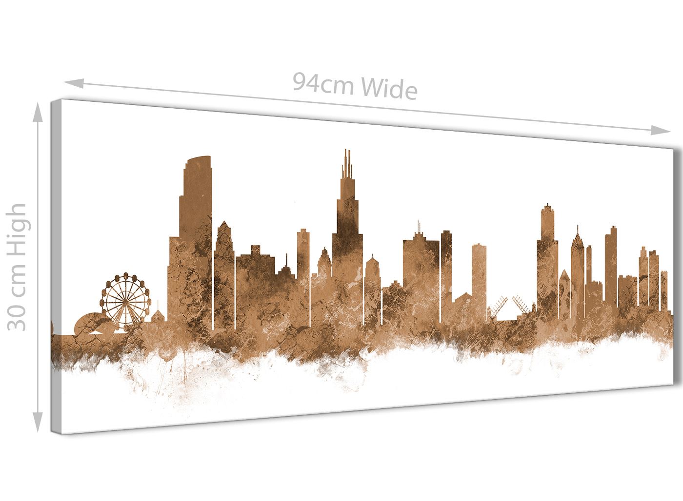 Chicago Skyline Leinwand Wandbild Kunstdruck - 17 Farben verfügbar - 94 cm breit - Bild 14 von 101