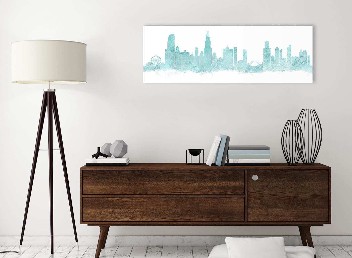Chicago Skyline Leinwand Wandbild Kunstdruck - 17 Farben verfügbar - 94 cm breit - Bild 31 von 101