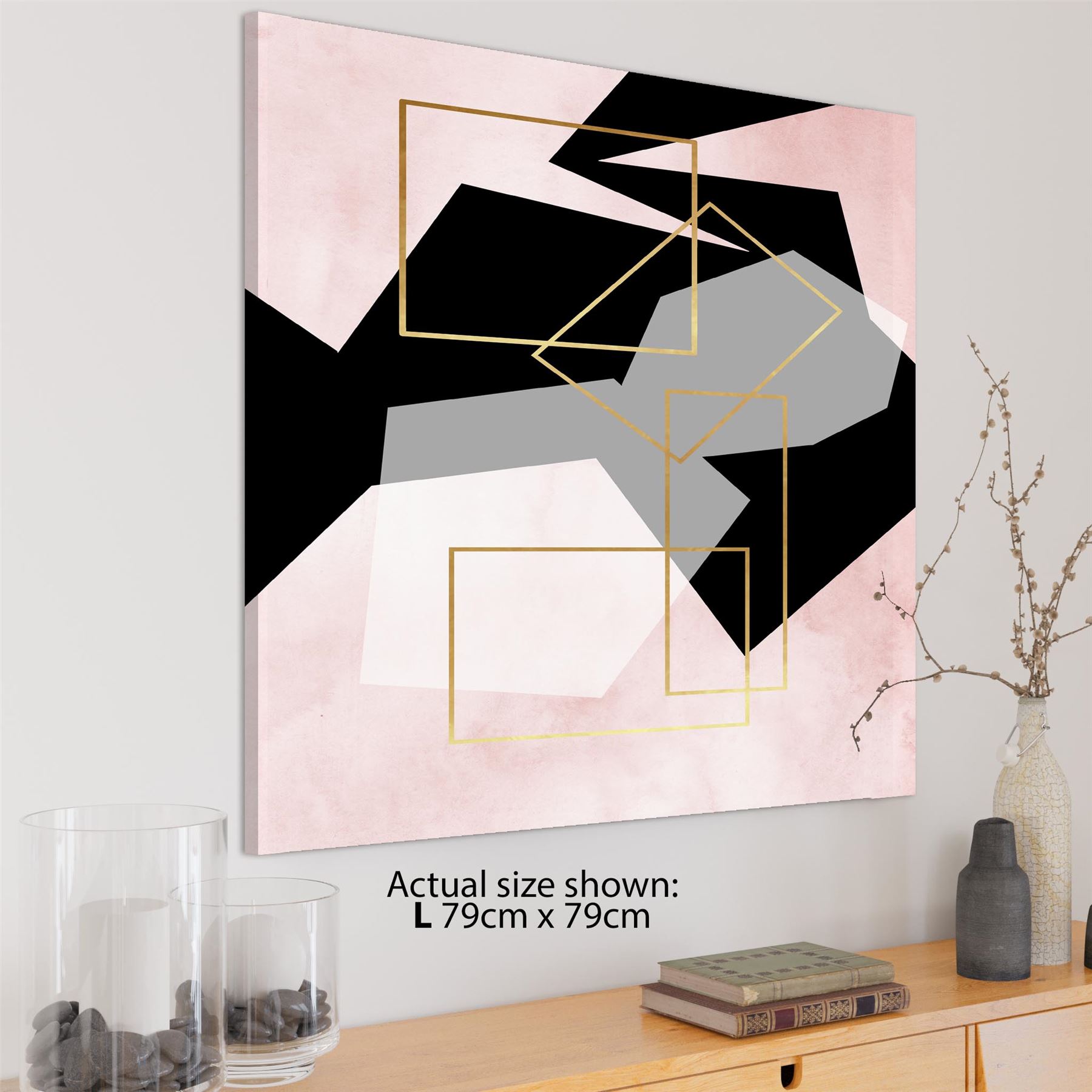 Landscape Canvas Art Prints Pink Black - Picture 4 of 55