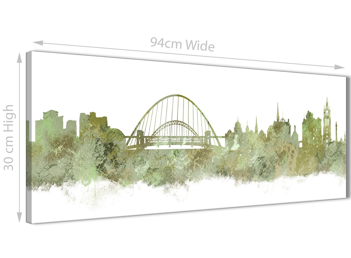 Newcastle Skyline Canvas Wall Art Print 17 Colours Available 94cm