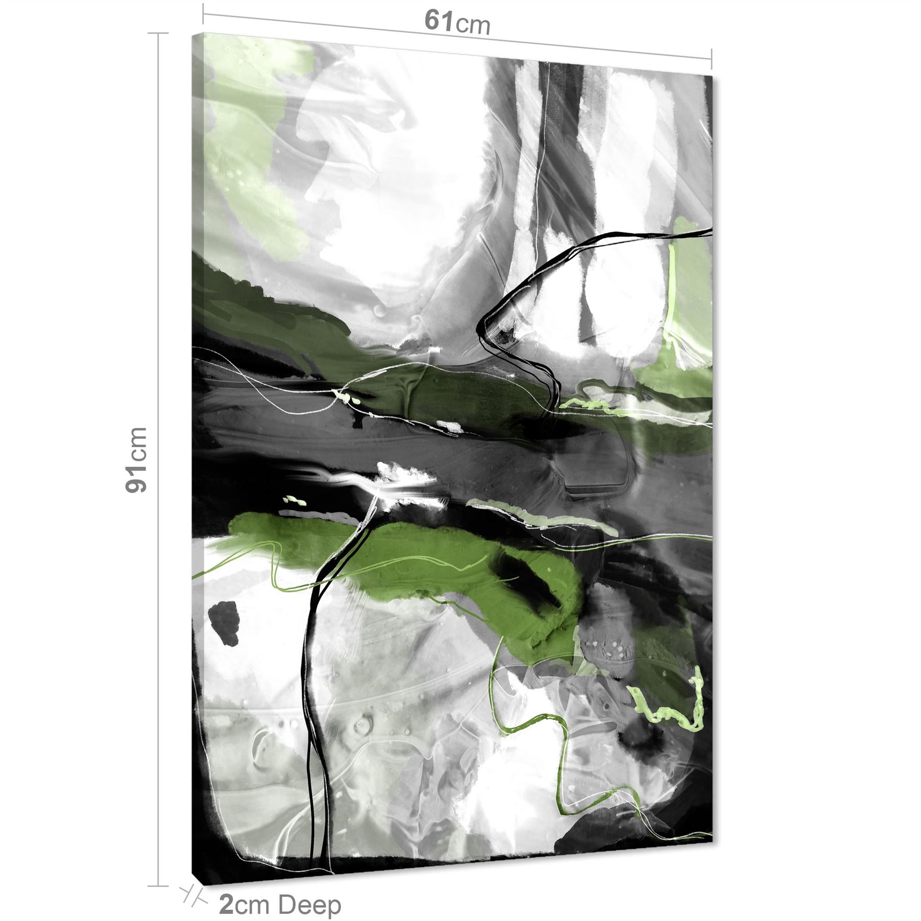 Abstract Lime Green Grey Artwork Framed Art Prints - Picture 29 of 54