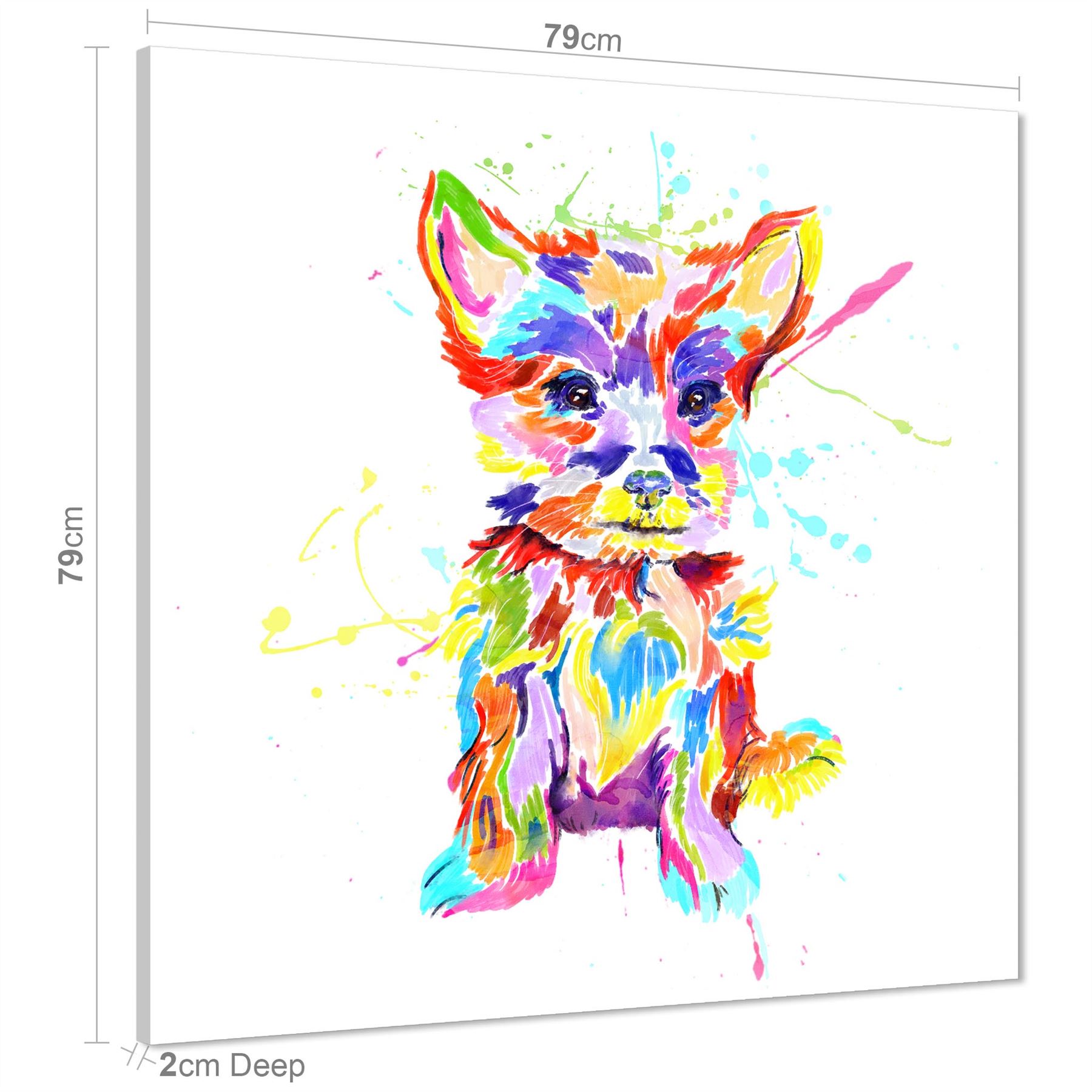 Quadro arte da parete su tela cane animale domestico Yorkshire Terrier - multicolore - Foto 17 di 19
