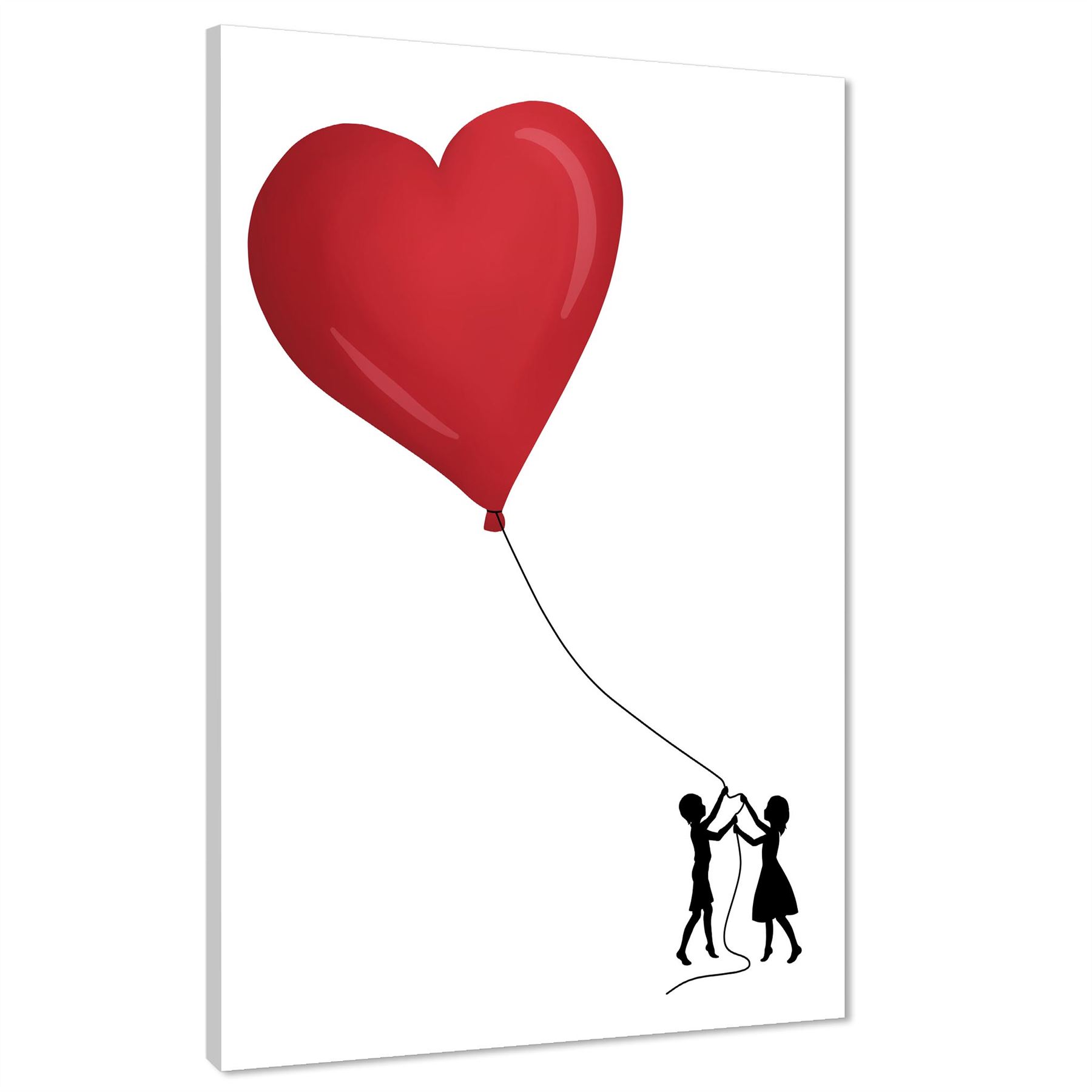 Red Black Balloon Canvas Wall Art Print - Picture 2 of 13