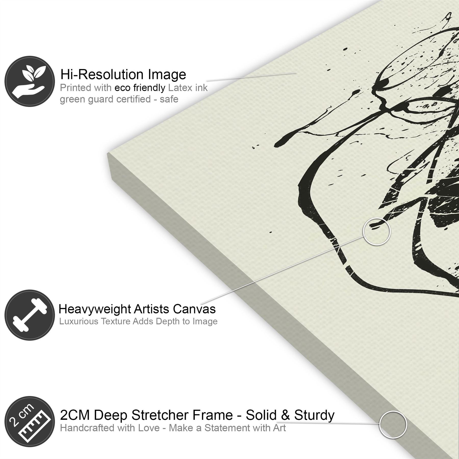 Abstract Black Cream Pollock Inspired Style Framed Art Prints - Picture 31 of 55