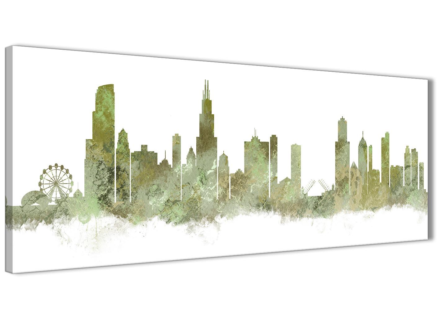 Chicago Skyline Leinwand Wandbild Kunstdruck - 17 Farben verfügbar - 94 cm breit - Bild 90 von 101