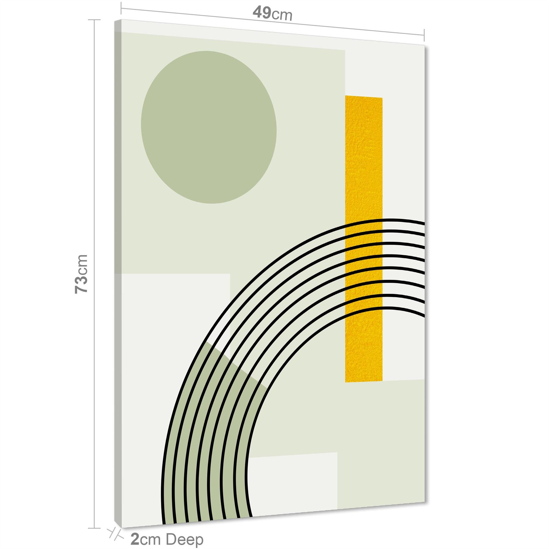 Abstrakter Salbei grün gelb geometrisches Design Leinwand Kunstdrucke - Bild 17 von 56