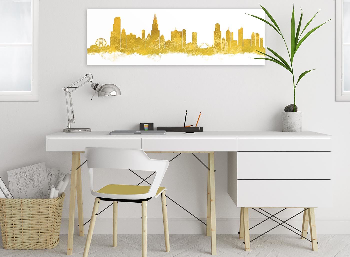 Chicago Skyline Leinwand Wandbild Kunstdruck - 17 Farben verfügbar - 94 cm breit - Bild 70 von 101