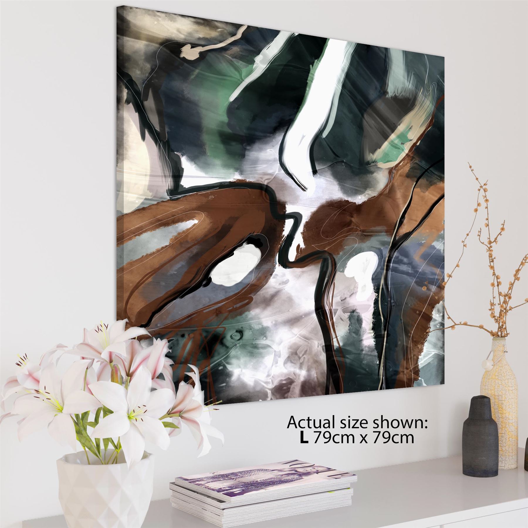 Abstract Brown Green Graphic Framed Art Prints - Picture 21 of 55