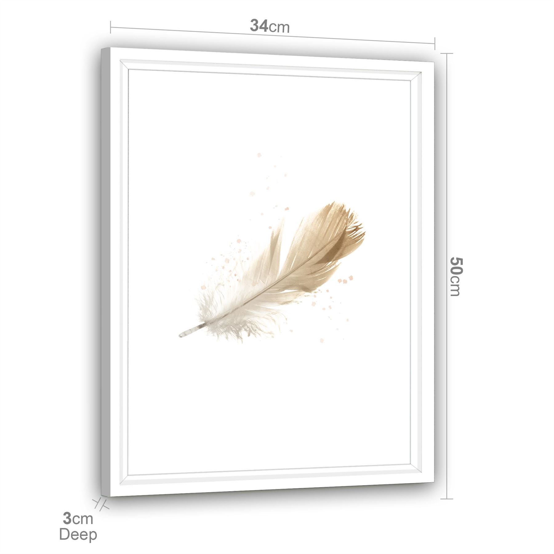 Falling Feather Canvas Wall Art Picture Yellow Klasyczna najnowsza praca
