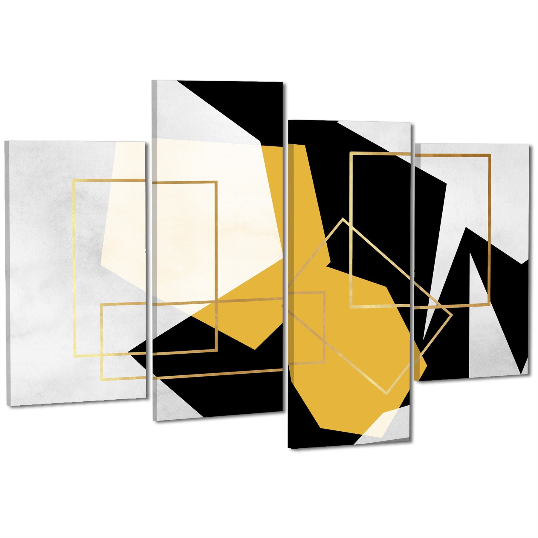 Mustard Yellow Black Geometric Canvas Art Pictures - Picture 43 of 55