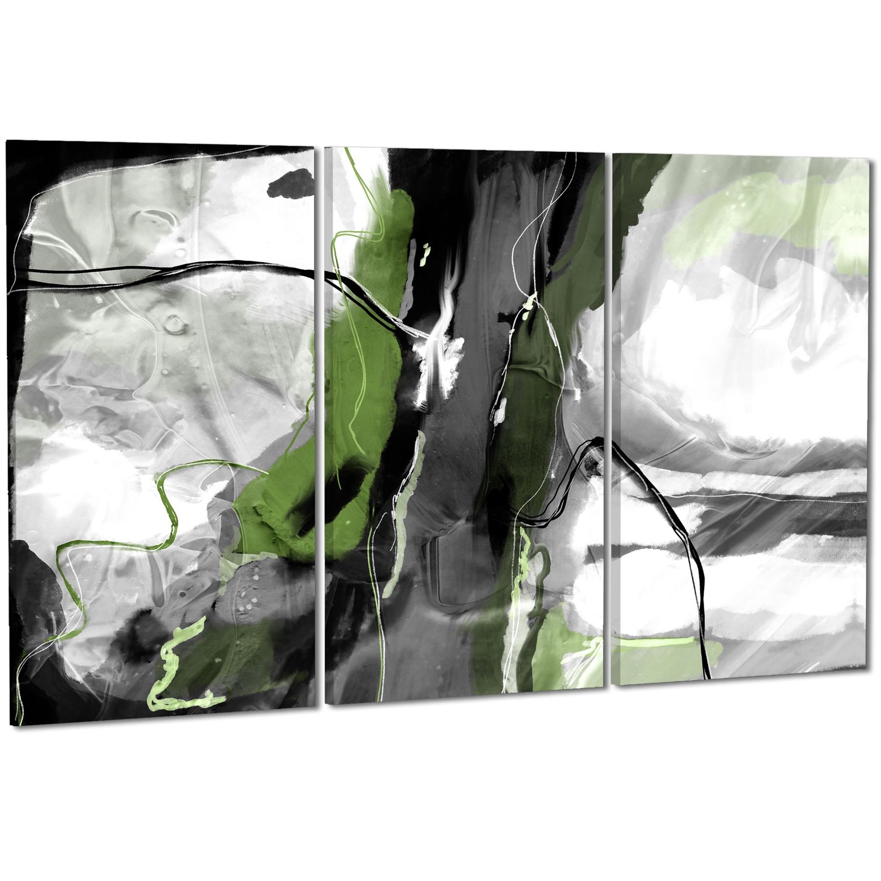 Abstract Lime Green Grey Artwork Framed Art Prints - Picture 36 of 54
