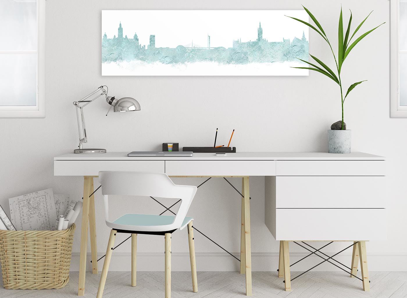 Glasgow Skyline Canvas Wall Art Print - 17 Colours Available - 94cm wide - Picture 31 of 86