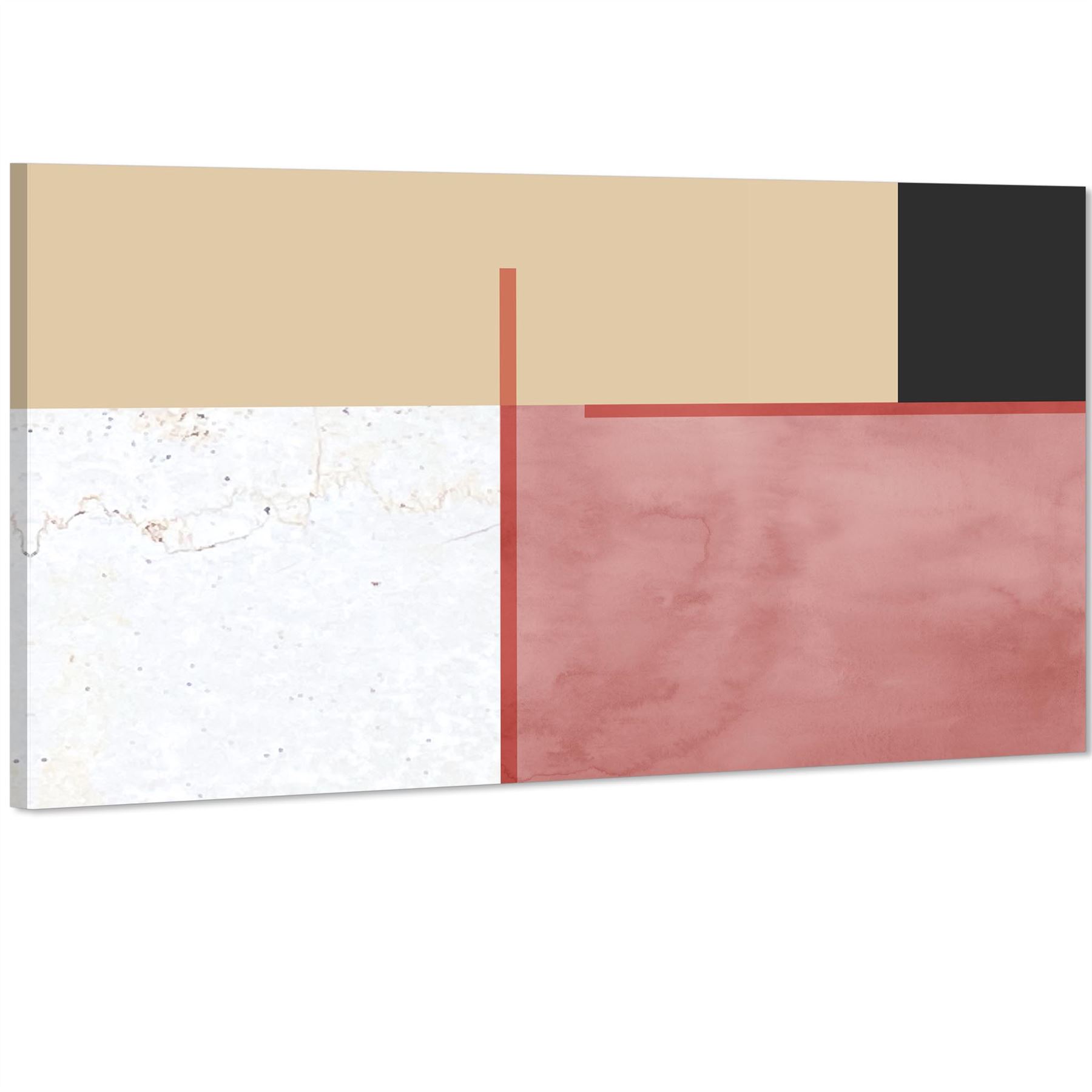 Abstract Blush Pink Black Watercolour Canvas Art Prints - Picture 32 of 55