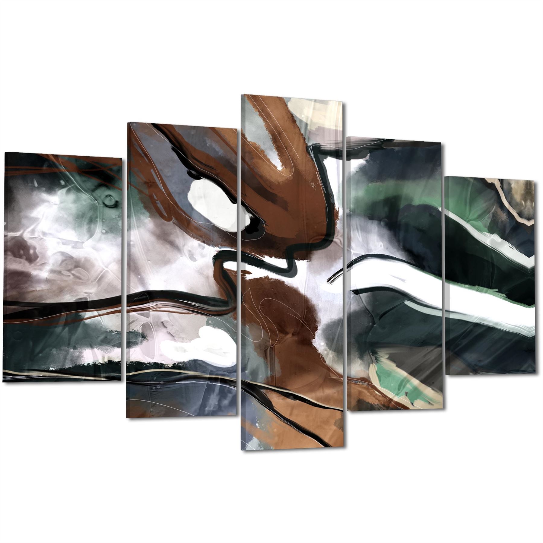 Abstract Brown Green Graphic Framed Art Prints - Picture 49 of 55