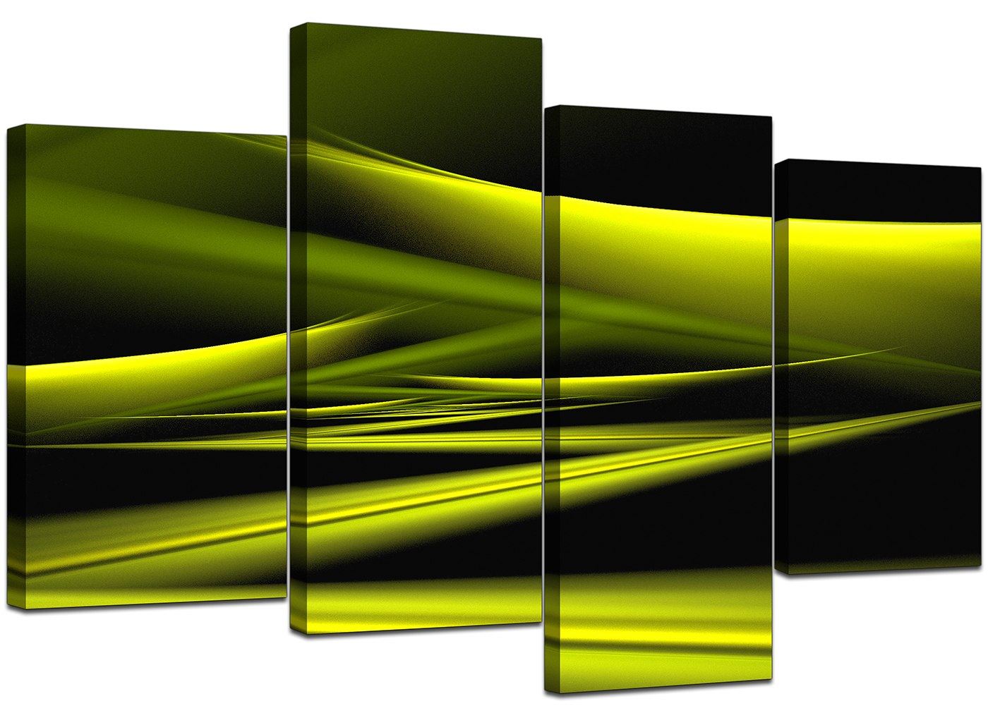 Large Modern Lime Green Abstract Canvas Wall Art 130cm Pictures 4047
