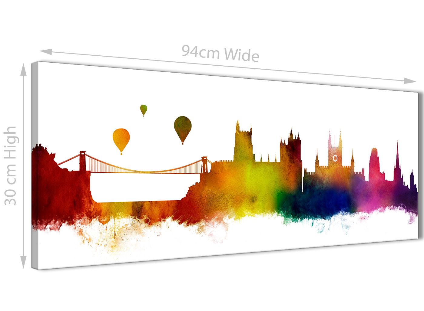 Bristol Skyline Canvas Wall Art Print 17 Colours Available 94cm
