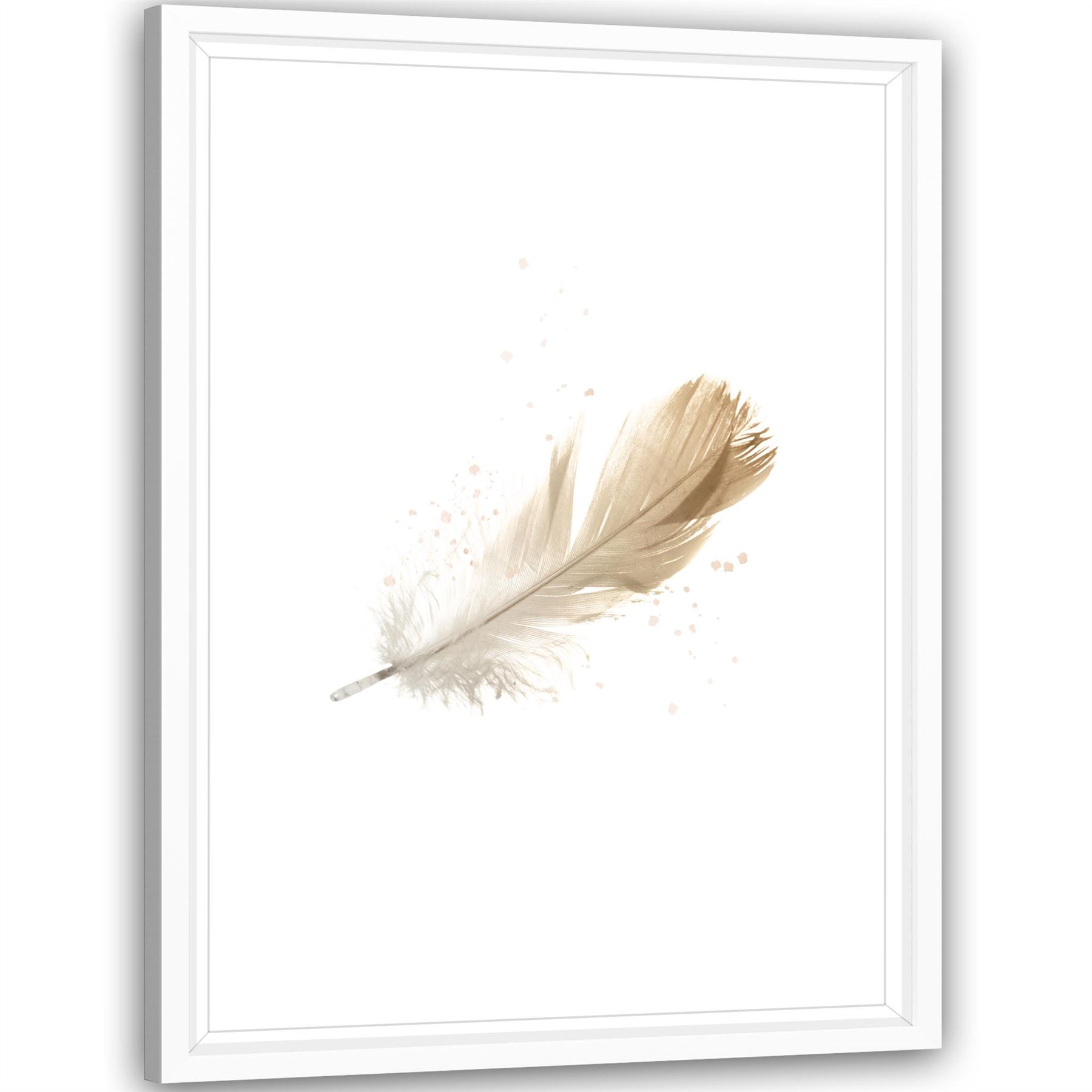 Falling Feather Canvas Wall Art Picture Yellow Klasyczna najnowsza praca