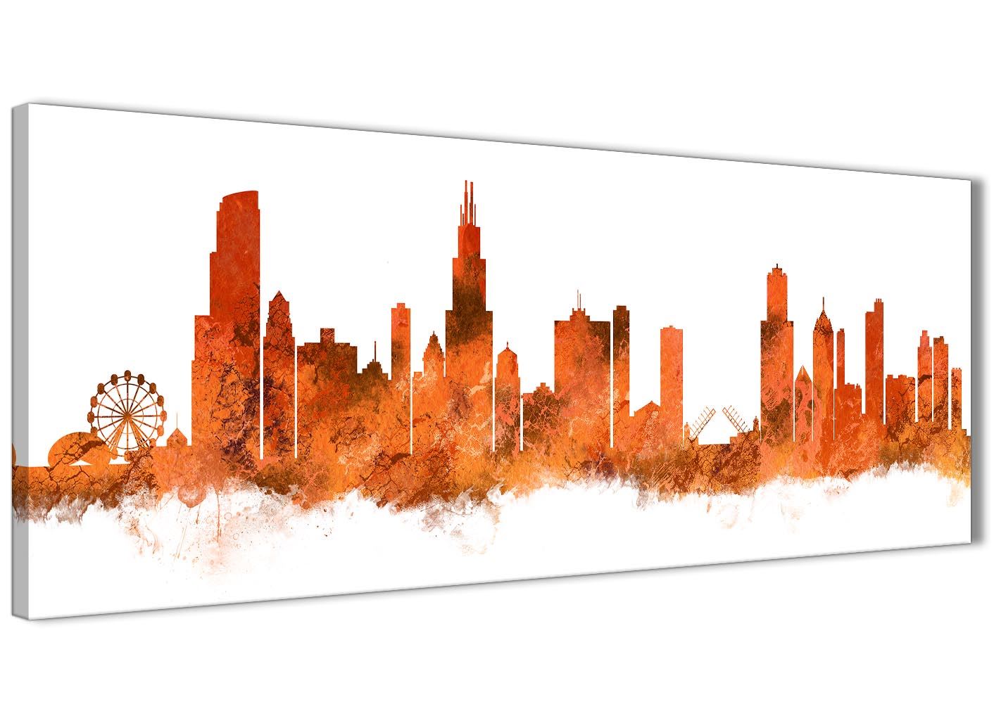 Chicago Skyline Leinwand Wandbild Kunstdruck - 17 Farben verfügbar - 94 cm breit - Bild 18 von 101