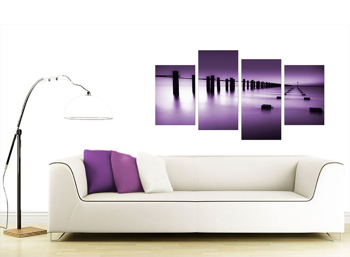 Large Purple Bedroom Landscape Canvas Wall Art Pictures XL Prints 4086