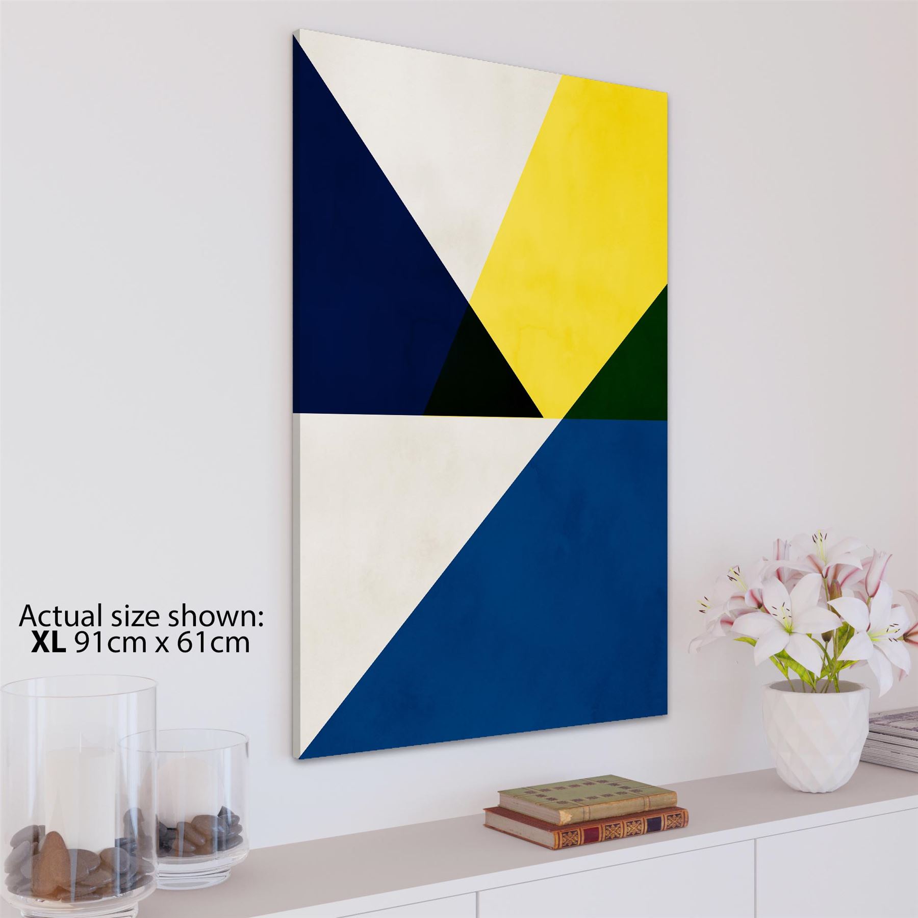 Abstrakte gelb blau Kunstwerk Leinwand Kunst Bilder - Bild 28 von 55