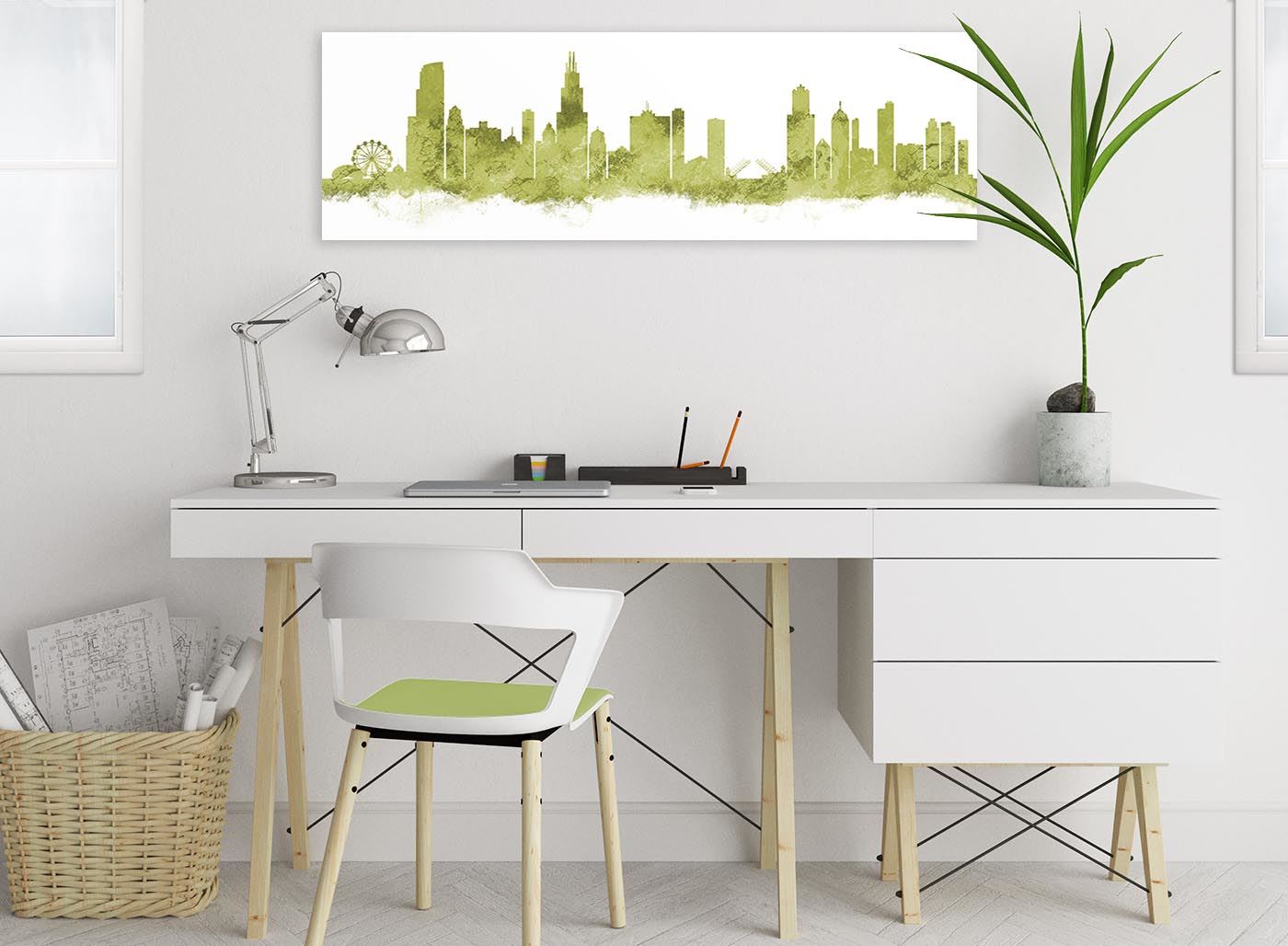 Chicago Skyline Leinwand Wandbild Kunstdruck - 17 Farben verfügbar - 94 cm breit - Bild 58 von 101