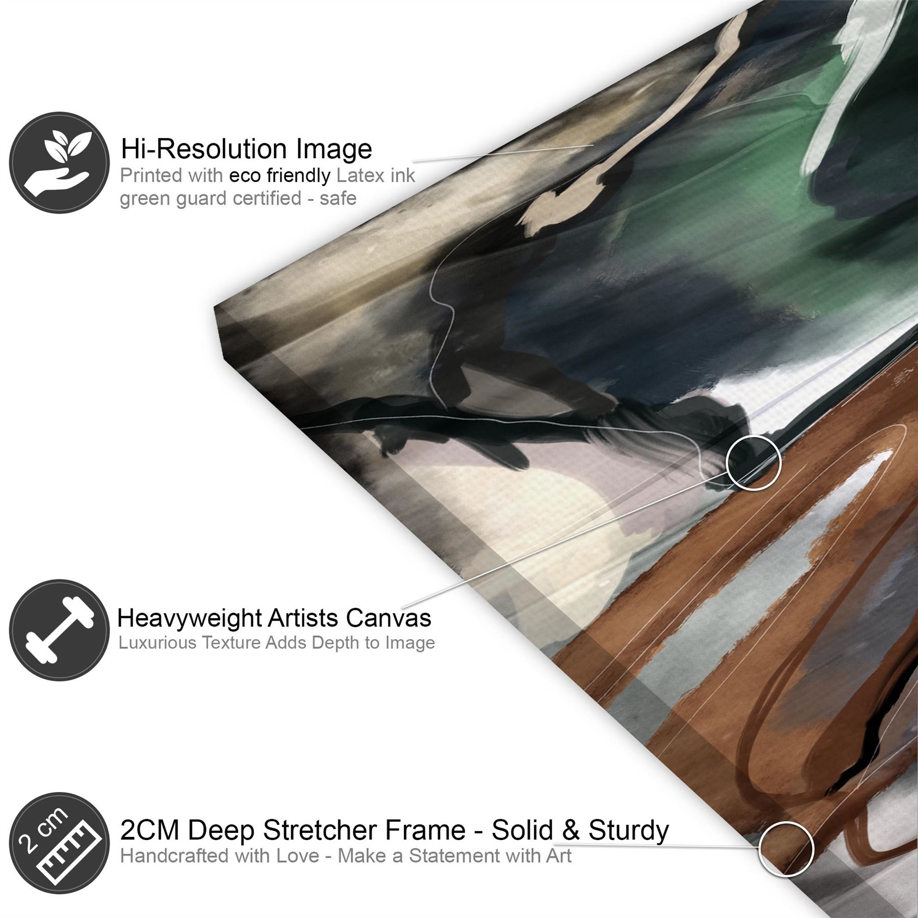 Abstract Brown Green Graphic Framed Art Prints - Picture 13 of 55