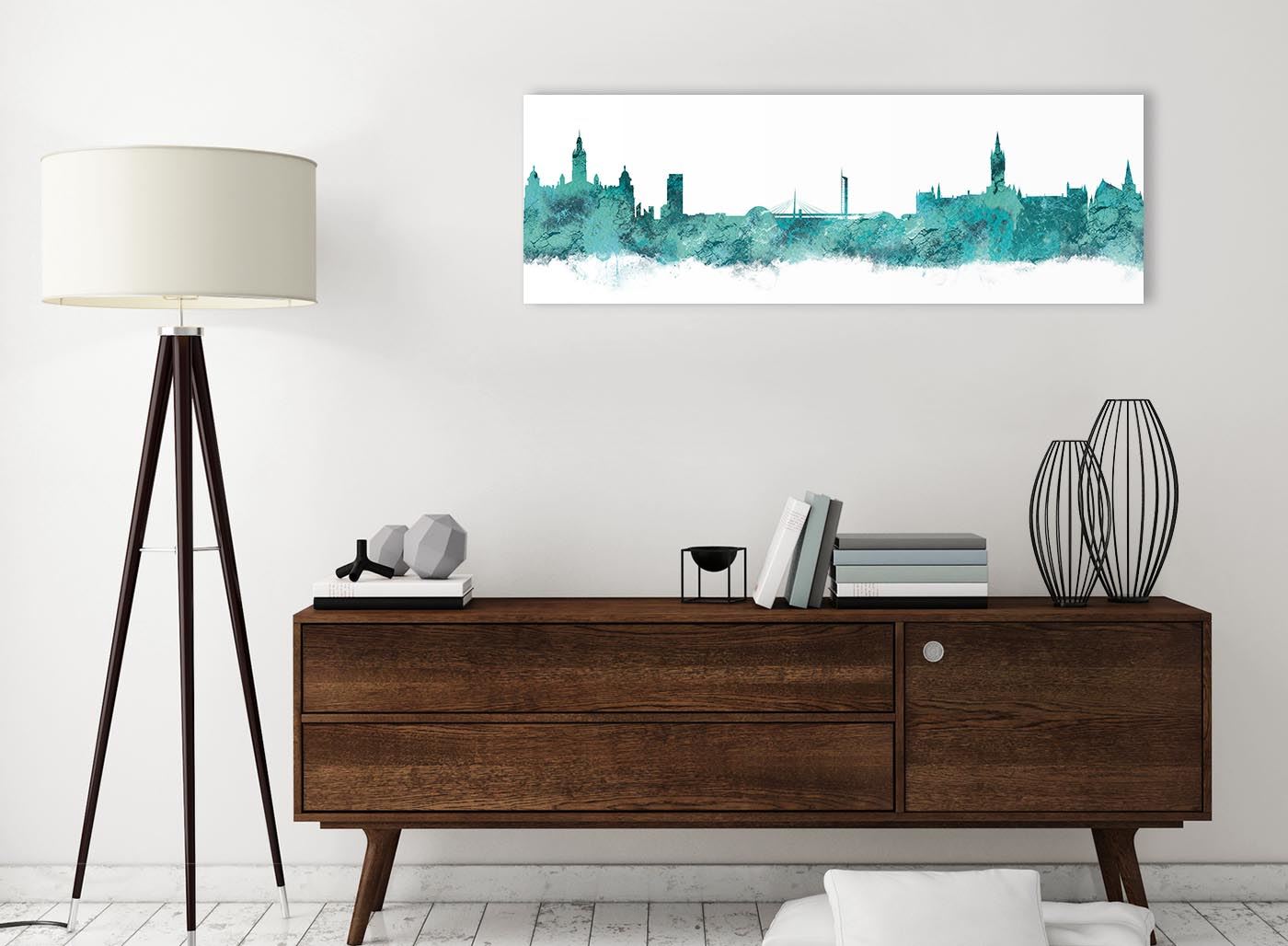 Glasgow Skyline Canvas Wall Art Print - 17 Colours Available - 94cm wide - Picture 83 of 86