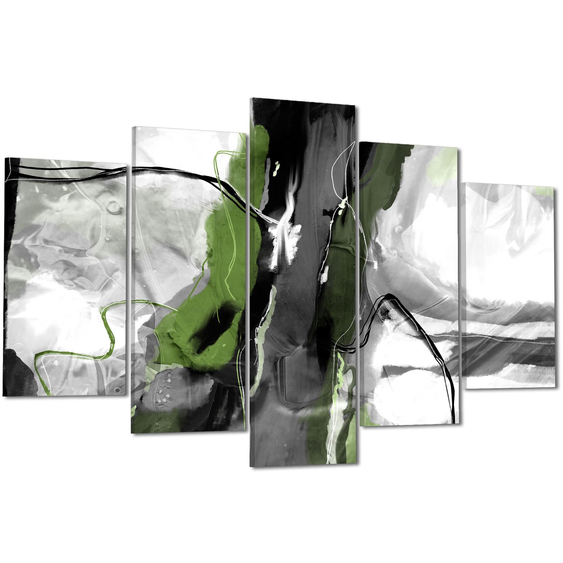 Abstract Lime Green Grey Artwork Framed Art Prints - Picture 48 of 54