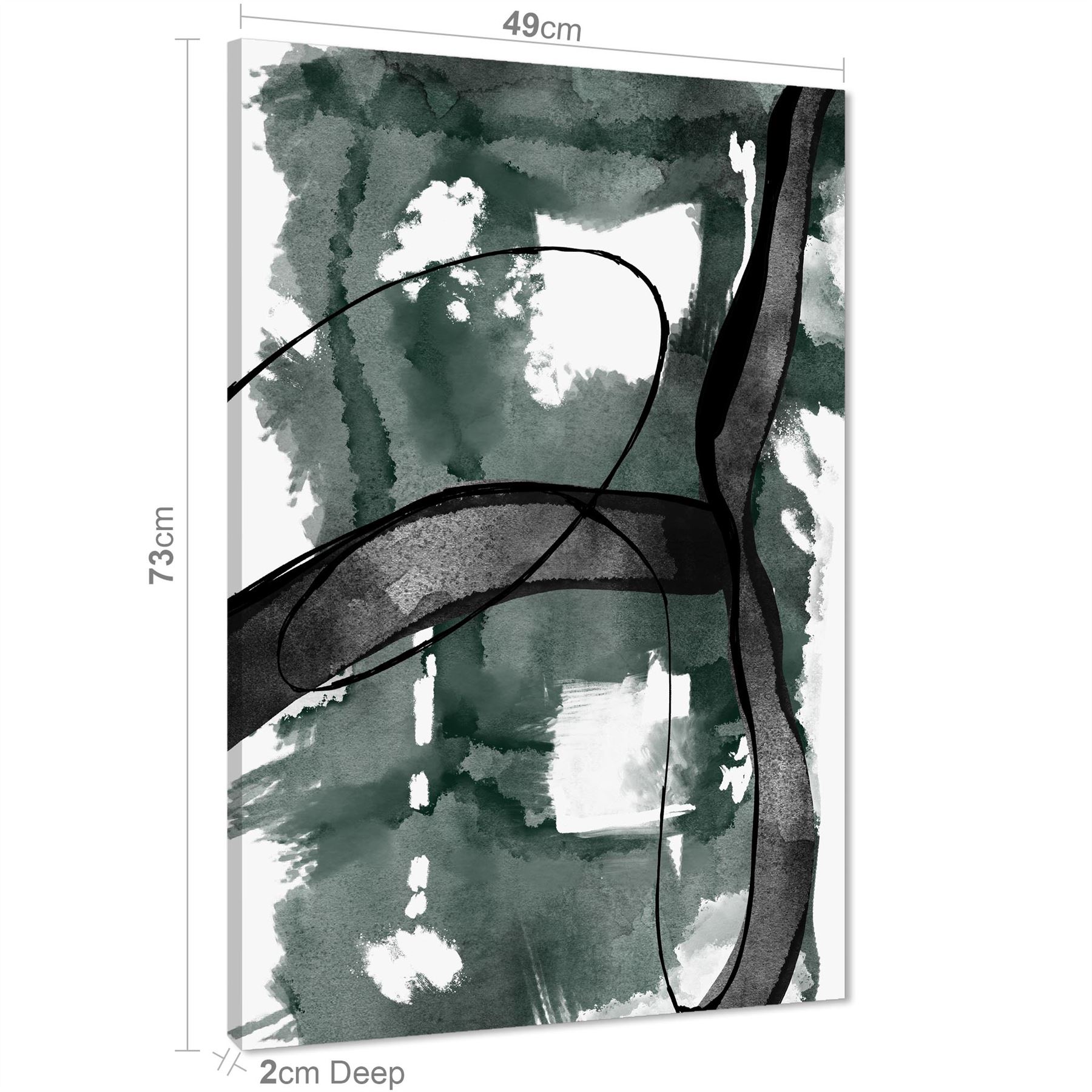 Abstract Green Black Design Canvas Wall Art Picture - Picture 17 of 55