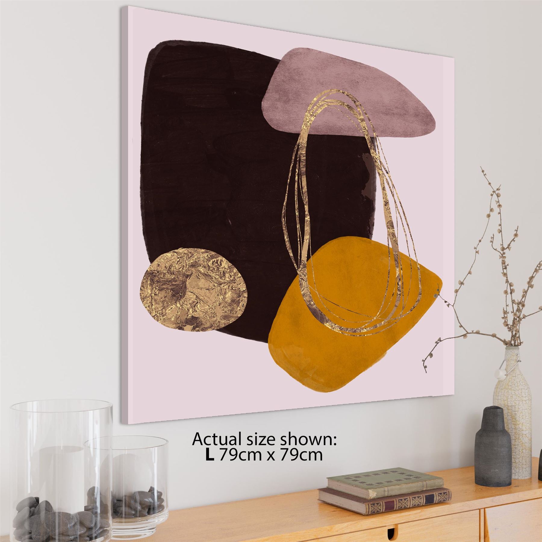 Abstract Pink Brown Graphic Framed Art Prints - Picture 4 of 54