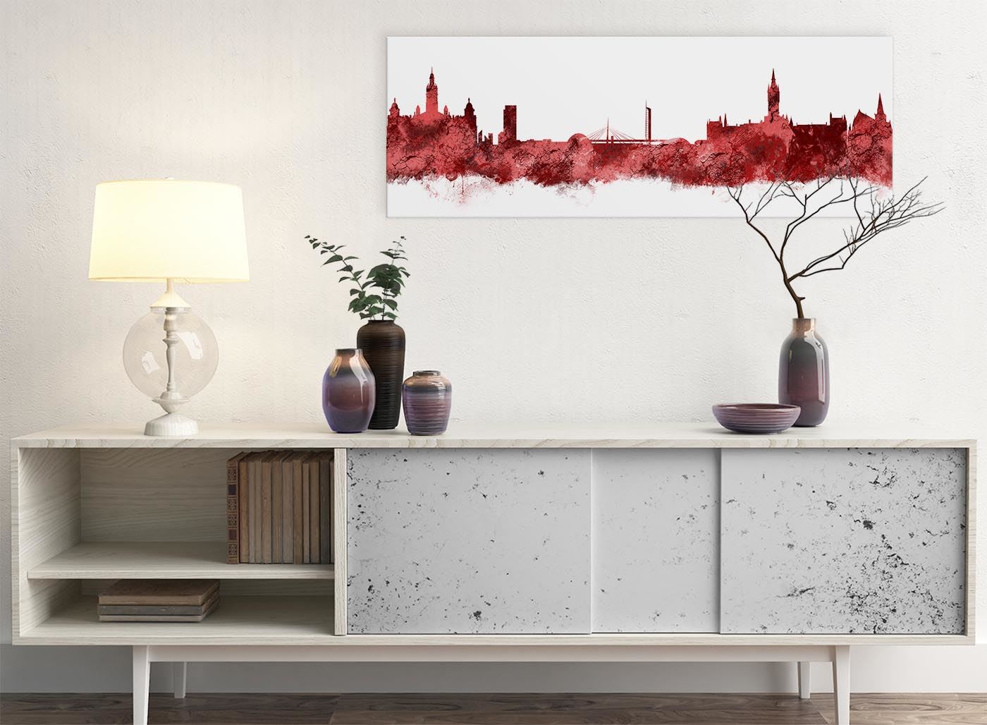Glasgow Skyline Canvas Wall Art Print - 17 Colours Available - 94cm wide - Picture 75 of 86