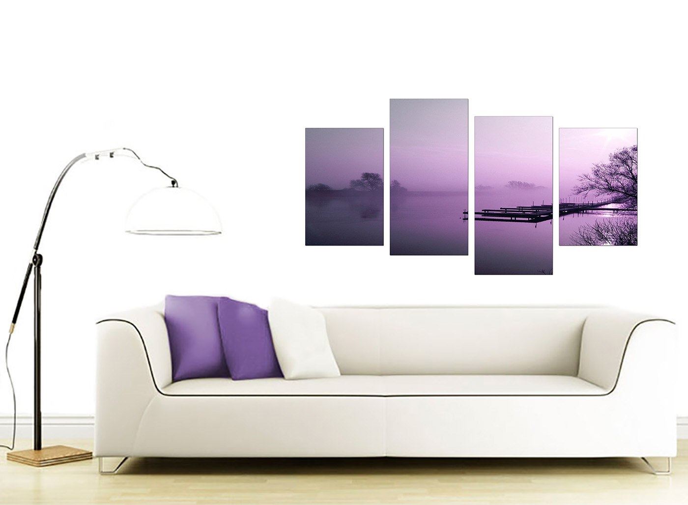 Large Purple Landscape Bedroom Canvas Wall Art Pictures