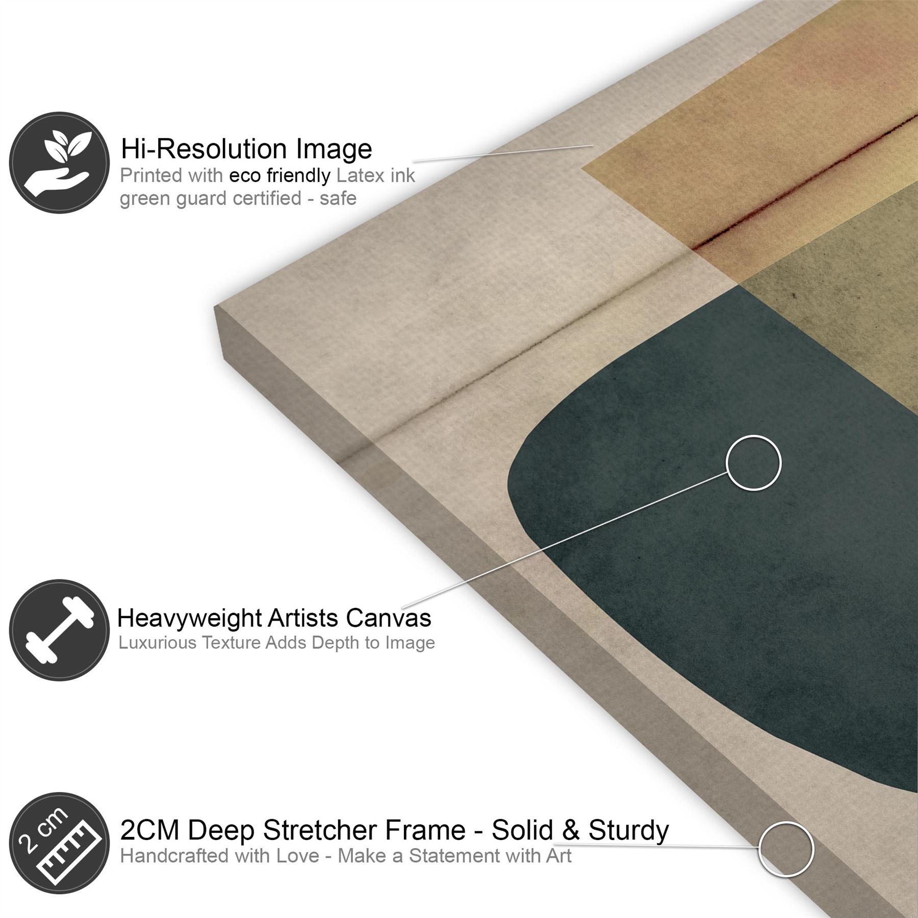 Abstract Beige Green Watercolour Canvas Art Prints - Picture 47 of 55