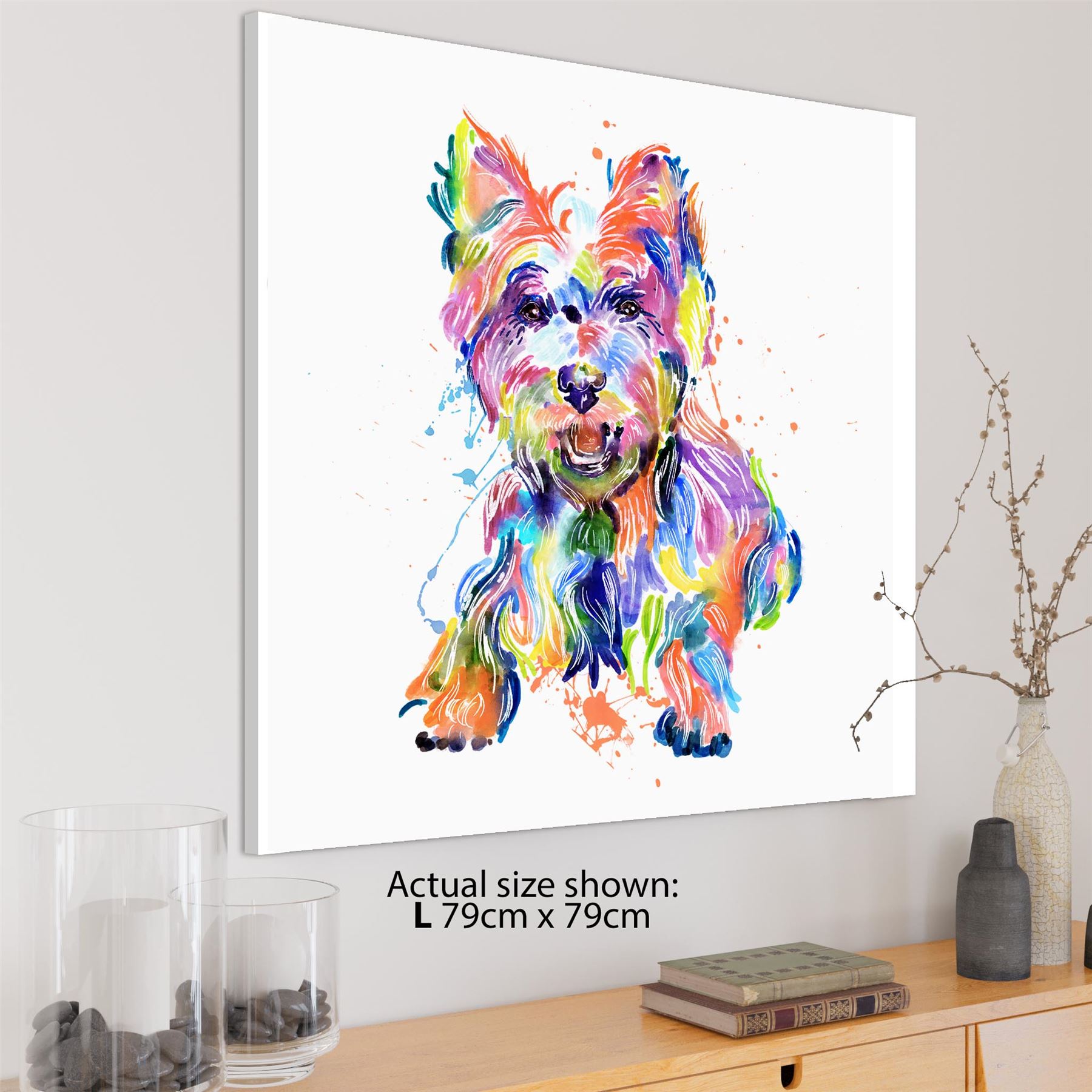 West Highland Terrier Pet Dog Canvas Wall Art Picture - Multi Coloured - Picture 16 of 19