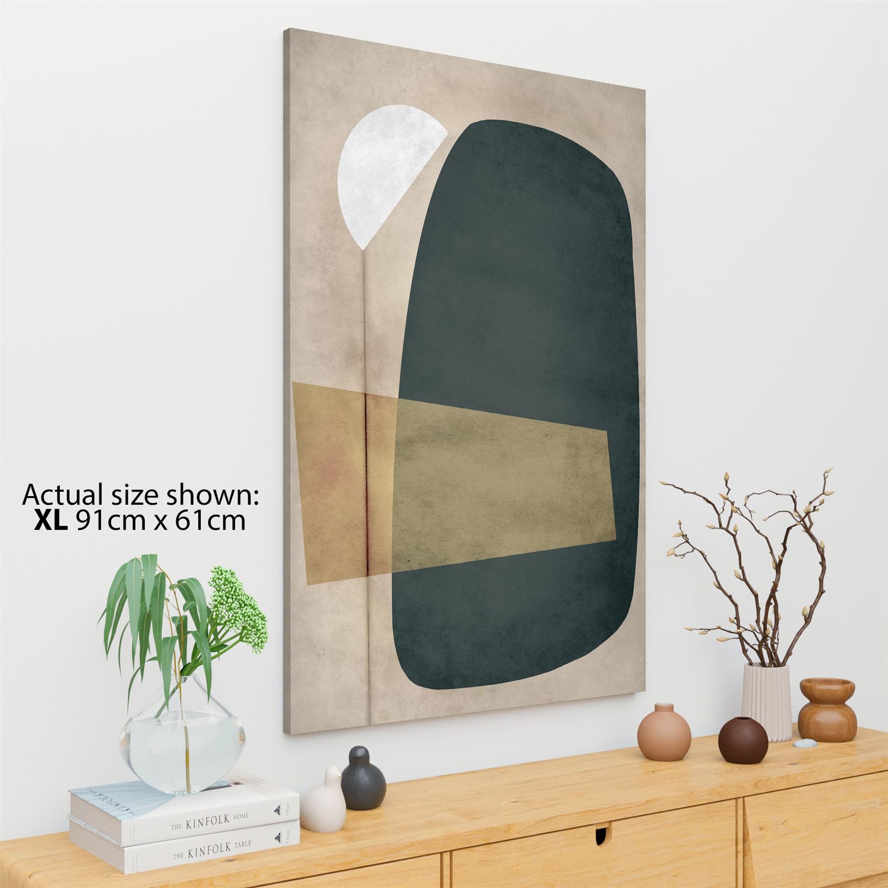 Abstract Beige Green Watercolour Canvas Art Prints - Picture 27 of 55
