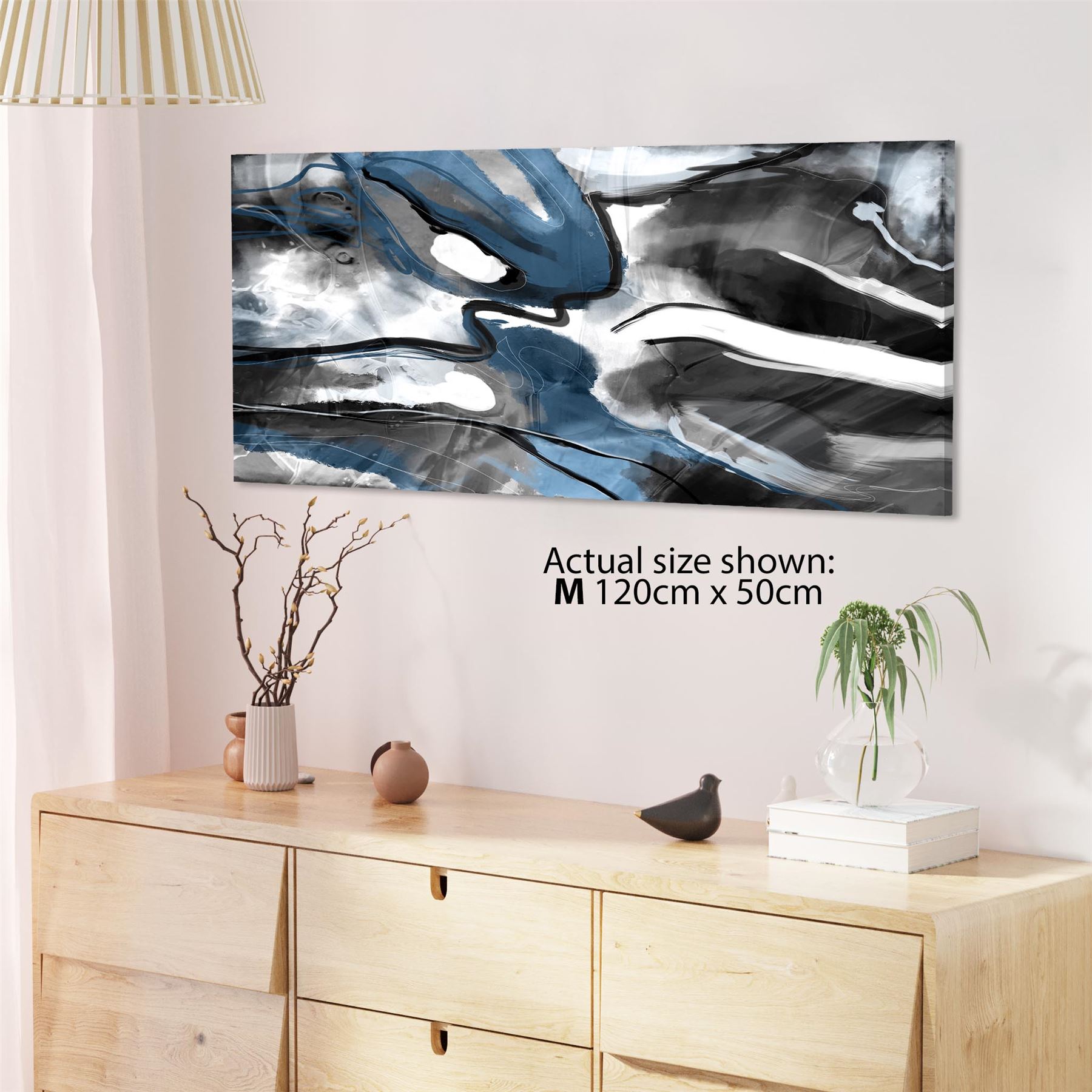 Abstract Turquoise Dark Grey Design Canvas Art Prints - Picture 35 of 56