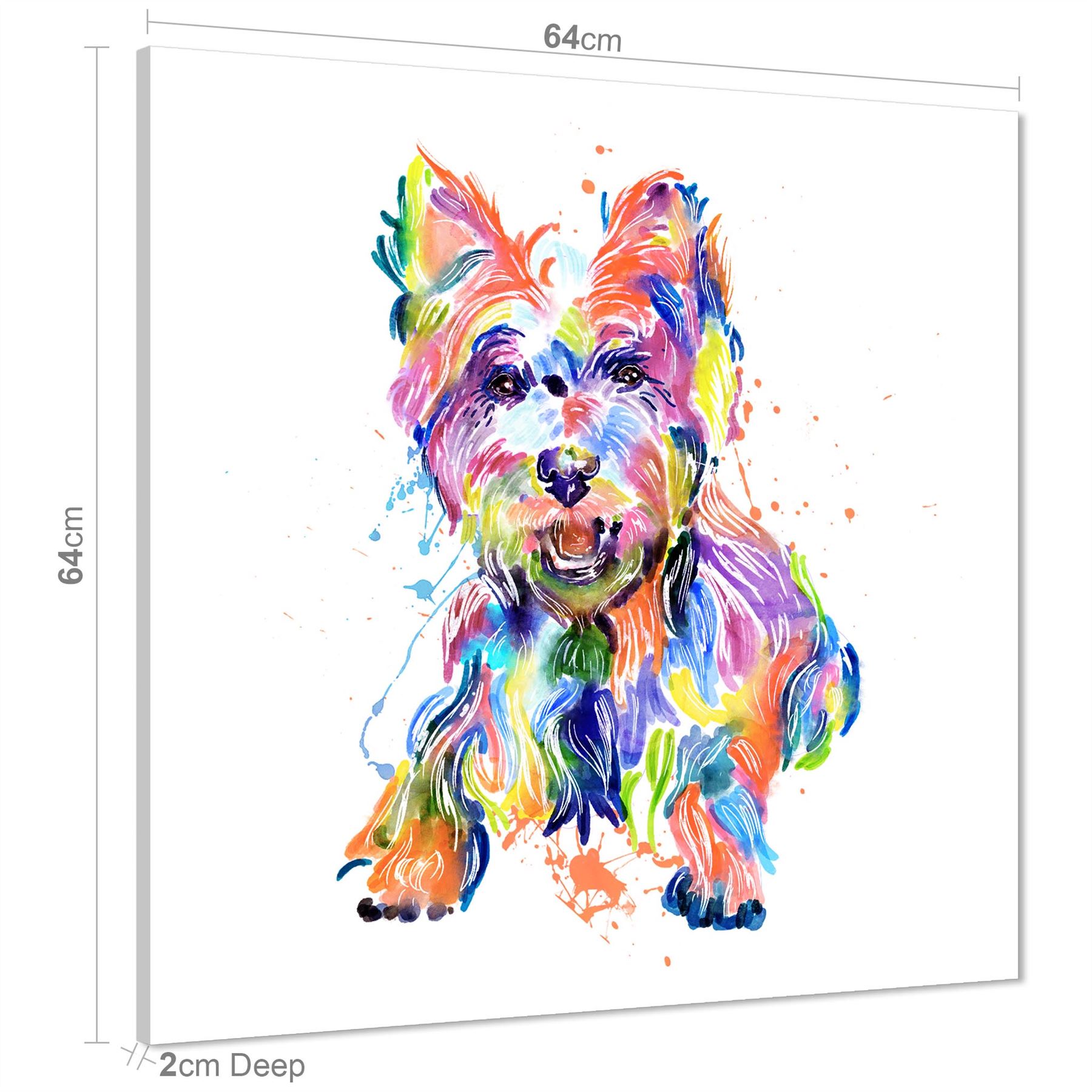 West Highland Terrier Pet Dog Canvas Wall Art Picture - Multi Coloured - Picture 11 of 19