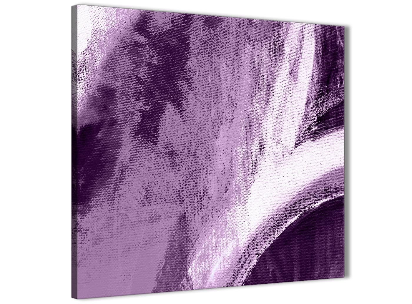 Aubergine Plum and White - Abstract Canvas Wall Art Painting - Picture 29 of 32