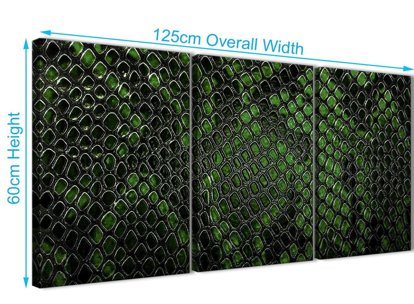 Dark Green Snakeskin Animal Print Living Room Canvas Wall Art - Abstract Print - Picture 8 of 32