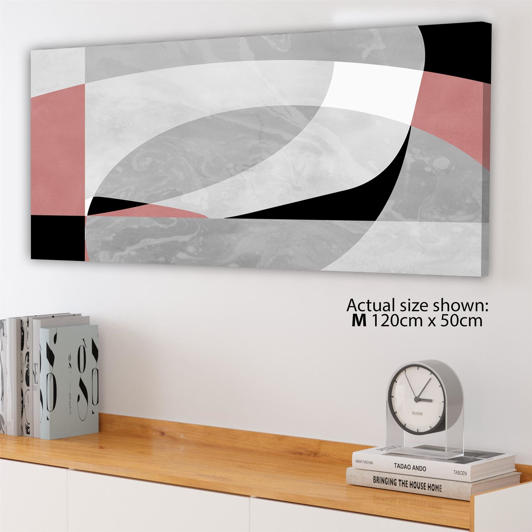 Abstract Pink Grey Watercolour Canvas Wall Art Print - Picture 34 of 55