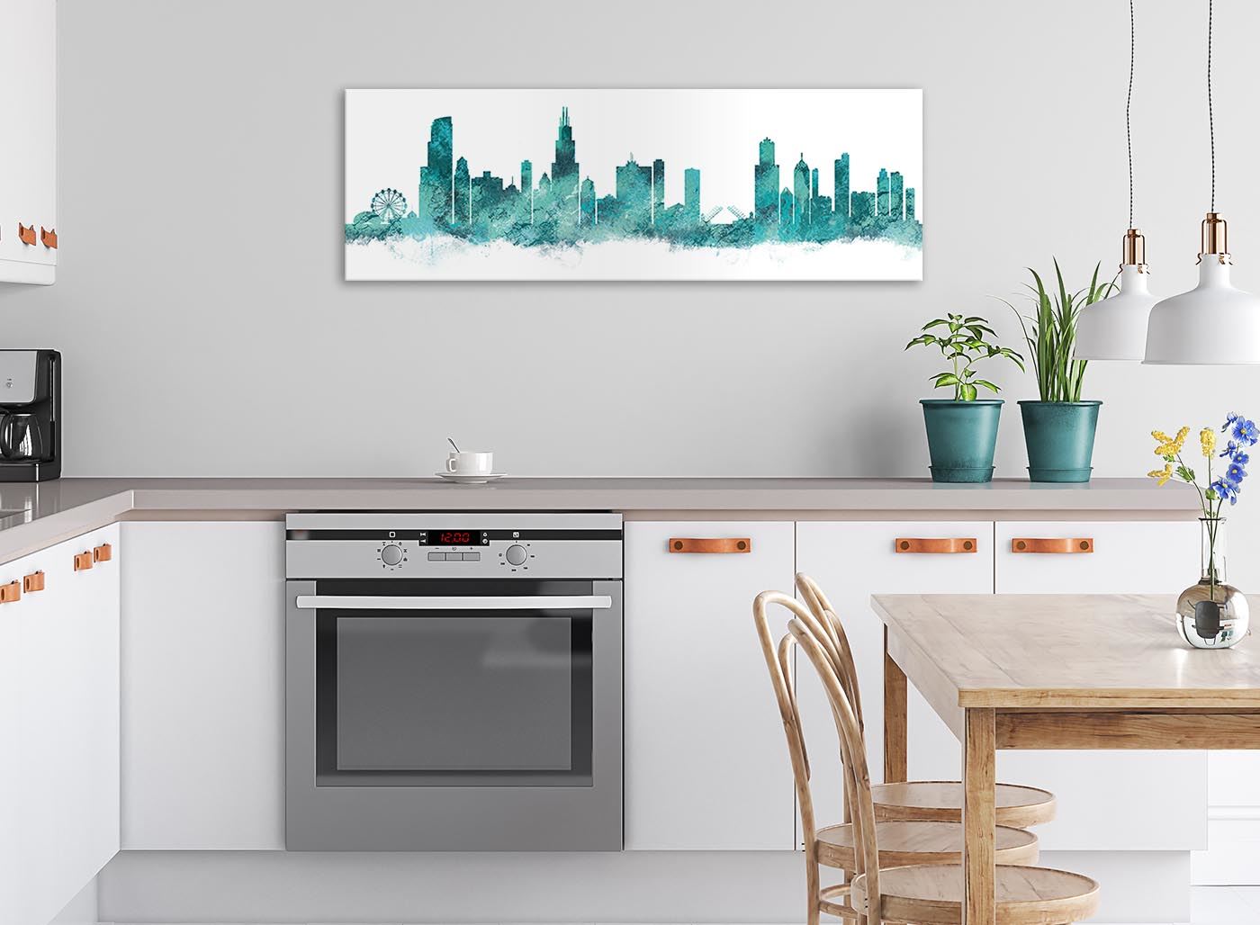 Chicago Skyline Leinwand Wandbild Kunstdruck - 17 Farben verfügbar - 94 cm breit - Bild 101 von 101