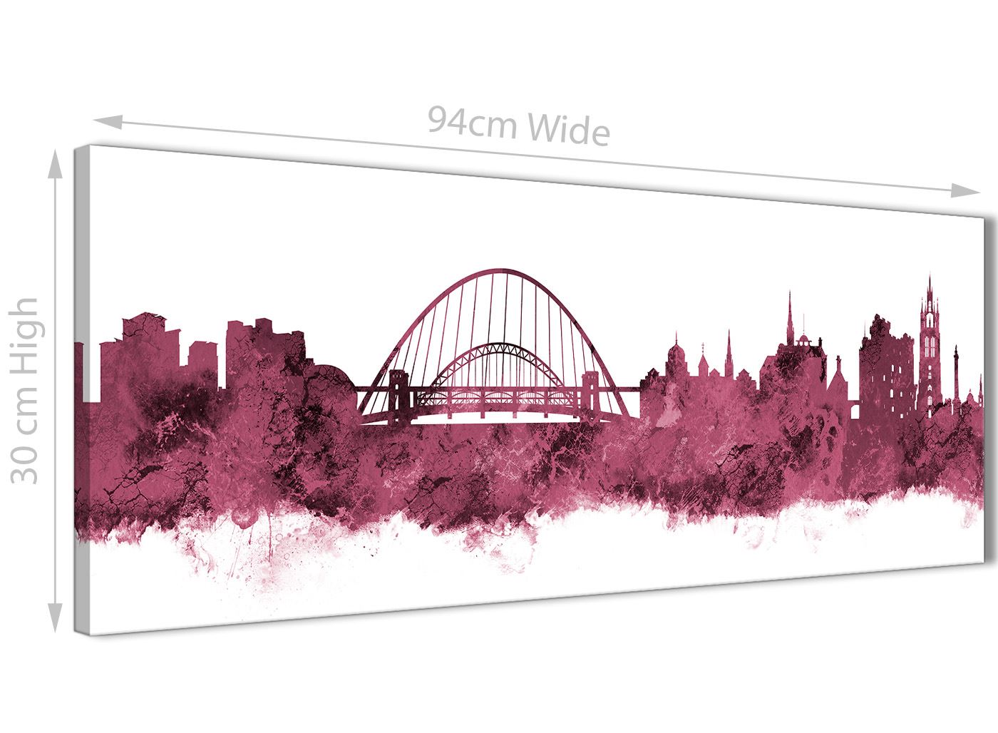 Newcastle Skyline Canvas Wall Art Print 17 Colours Available 94cm