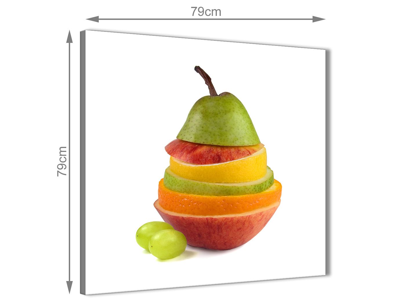 Kitchen Canvas Wall Art Sliced Fruit - Pear Shape Food Stack Picture | eBay