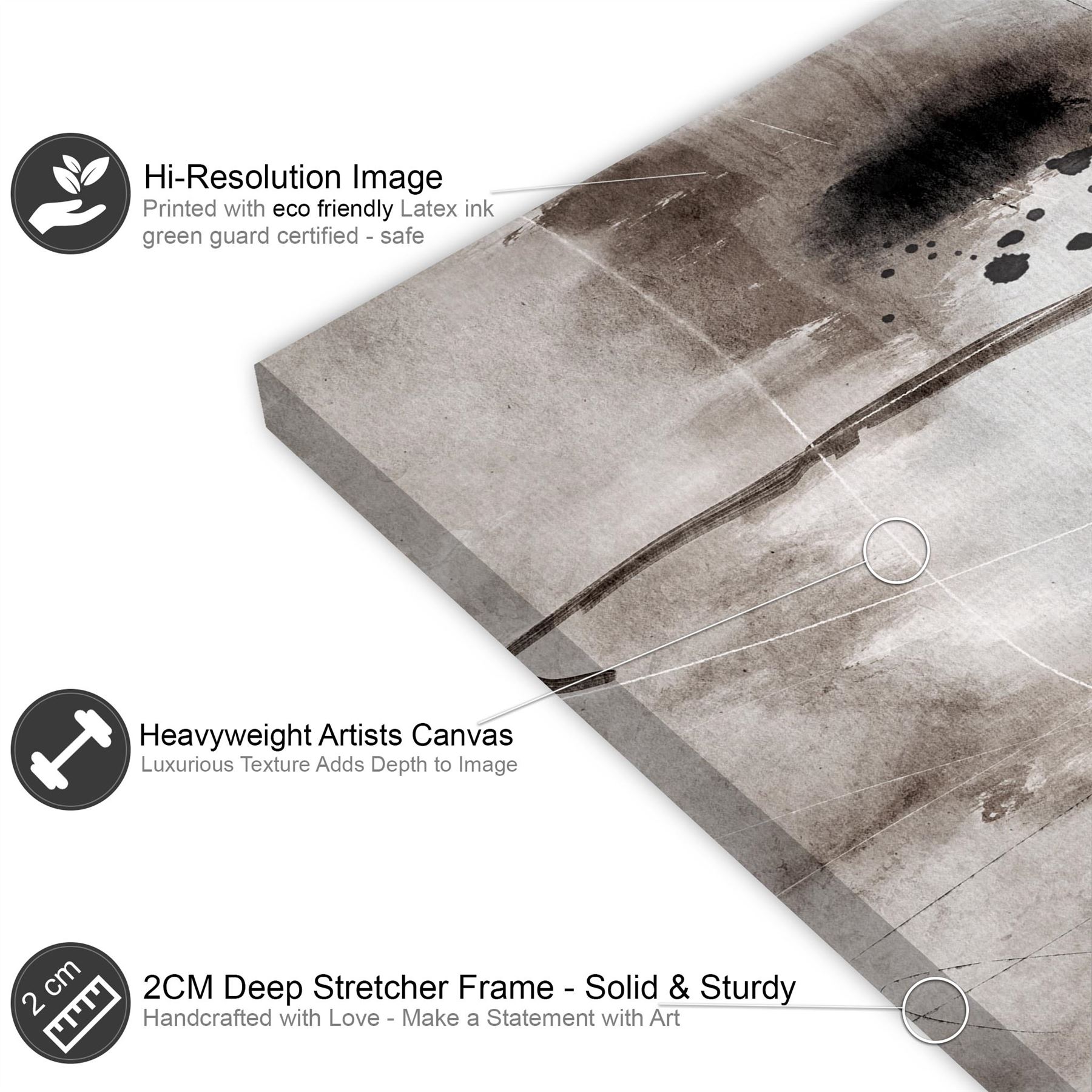 Impresión artística de pared enmarcada gráfica en blanco y negro beige abstracta - Imagen 41 de 55