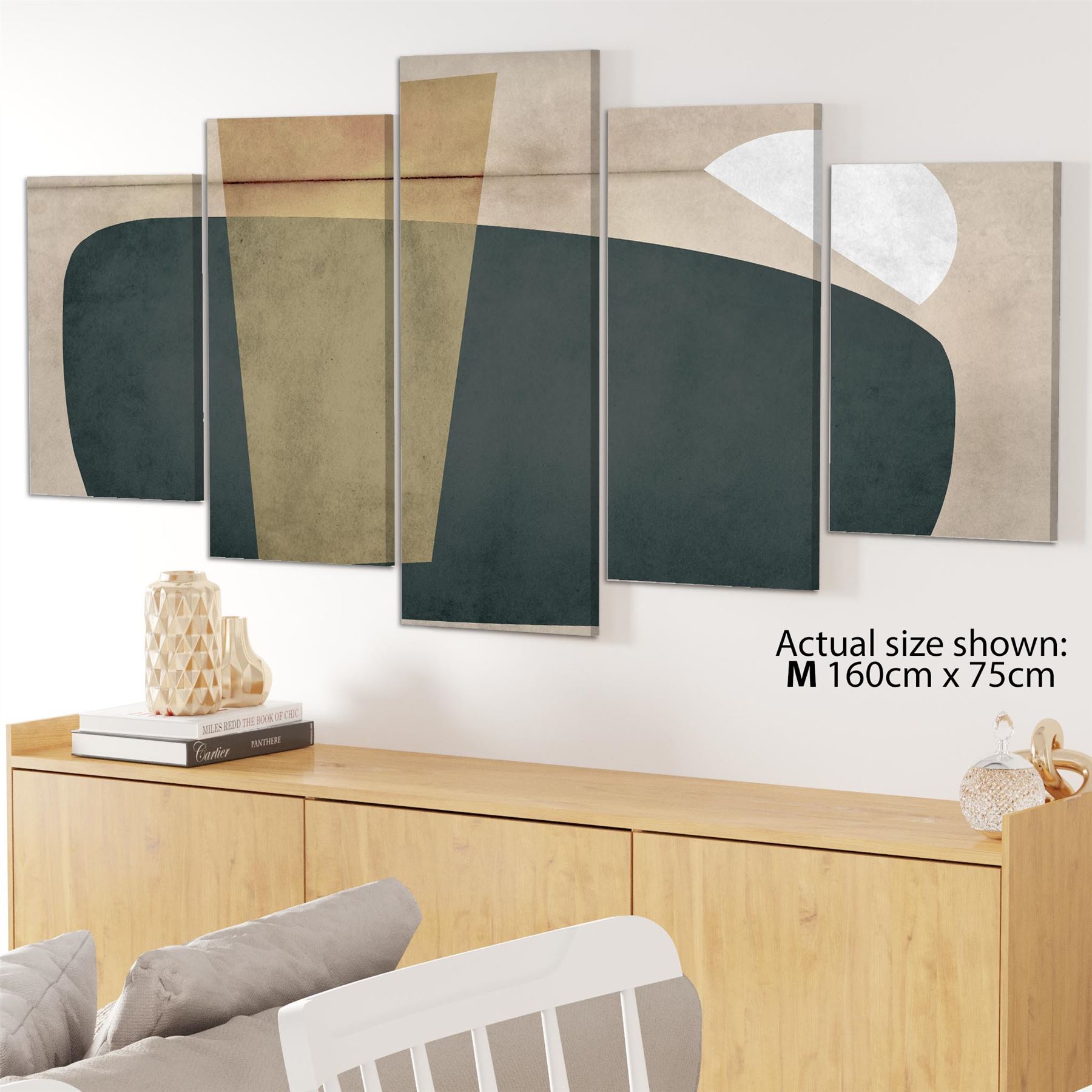Abstract Beige Green Watercolour Canvas Art Prints - Picture 50 of 55