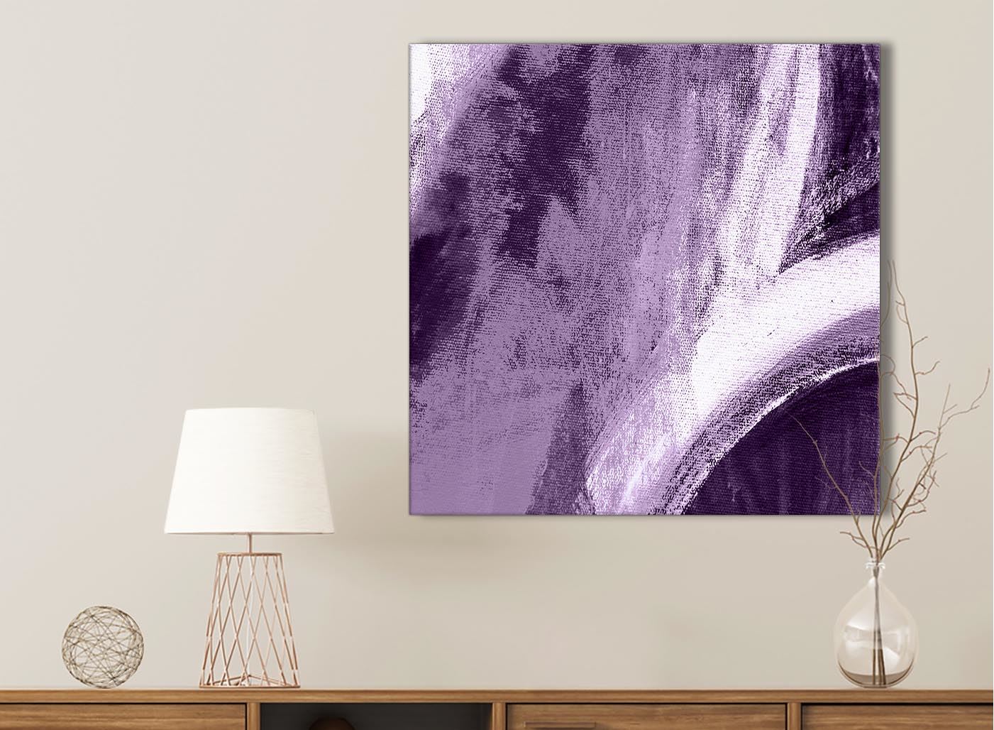 Aubergine Plum and White - Abstract Canvas Wall Art Painting - Picture 24 of 32