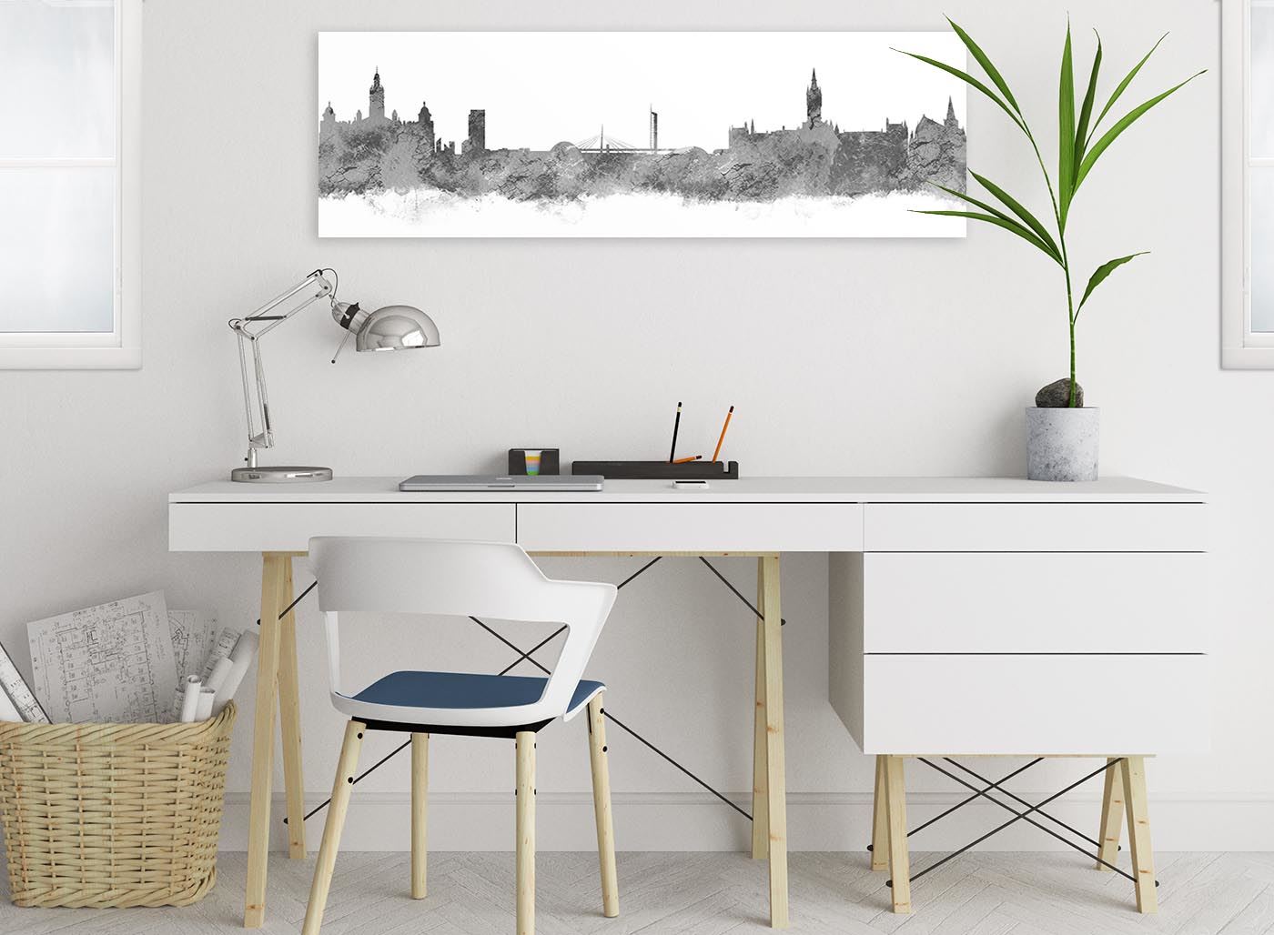 Glasgow Skyline Canvas Wall Art Print - 17 Colours Available - 94cm wide - Picture 41 of 86