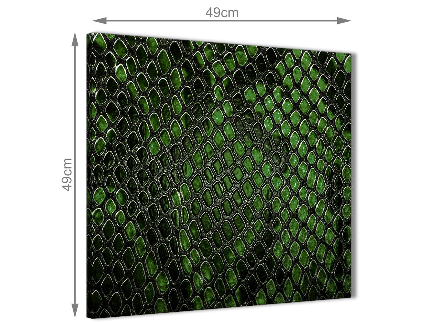 Dark Green Snakeskin Animal Print Living Room Canvas Wall Art - Abstract Print - Picture 23 of 32