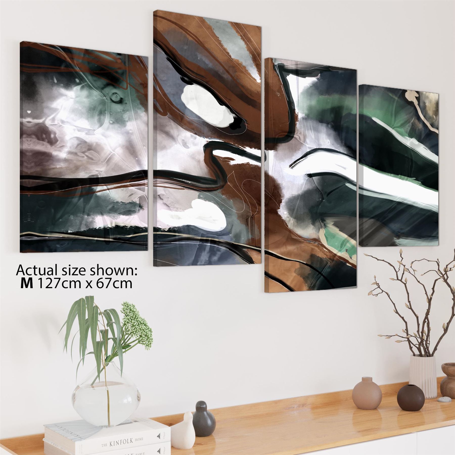 Abstract Brown Green Graphic Framed Art Prints - Picture 44 of 55