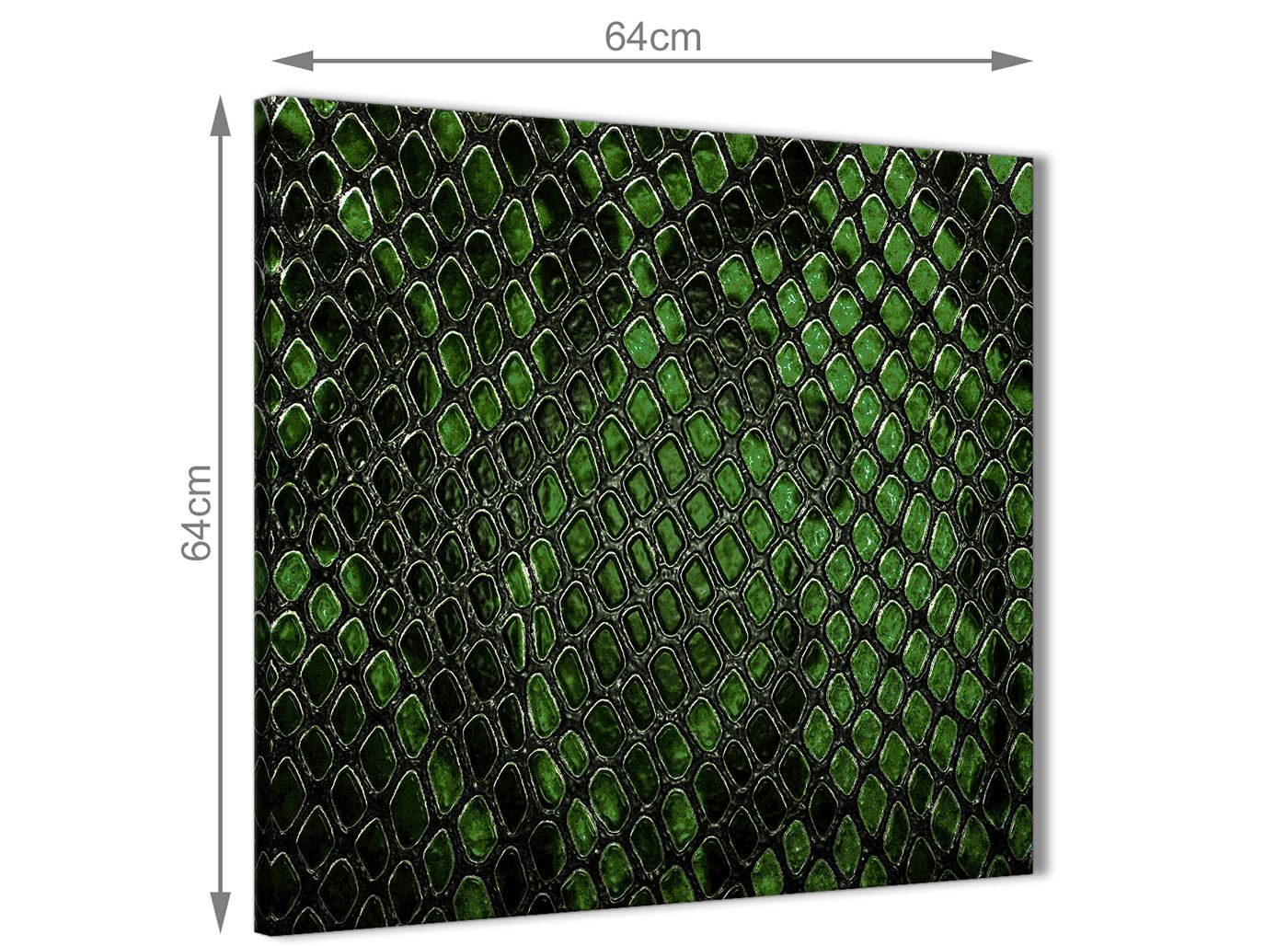 Dark Green Snakeskin Animal Print Living Room Canvas Wall Art - Abstract Print - Picture 27 of 32